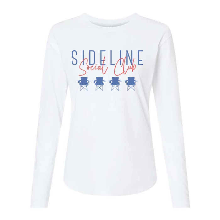 Game Day Sideline Social Club Tumbler Funny Mom Team Game Day Womens Cotton Relaxed Long Sleeve T-Shirt