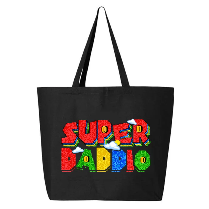 Gamer Dad Super Daddio Fathers Day Funny Gift 25L Jumbo Tote