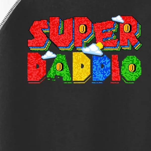 Gamer Dad Super Daddio Fathers Day Funny Gift Toddler Fine Jersey T-Shirt