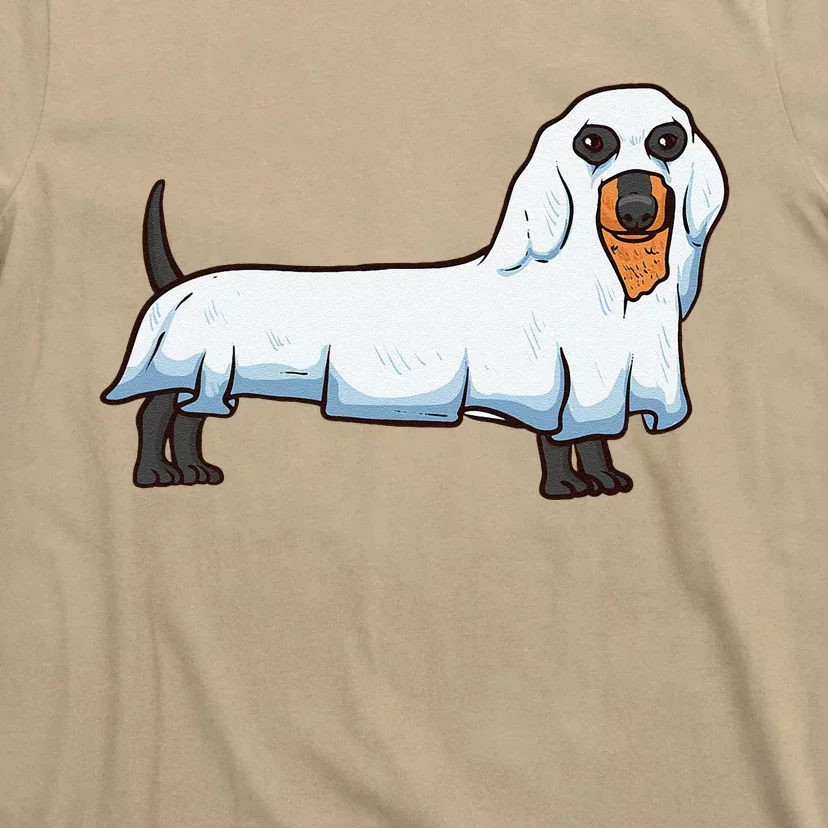 Ghost Dachshund Spooky Dog Wiener Halloween Costume T-Shirt