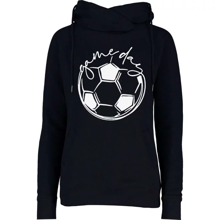 Game Day  Sports Parent  Soccer Mom Womens Funnel Neck Pullover Hood