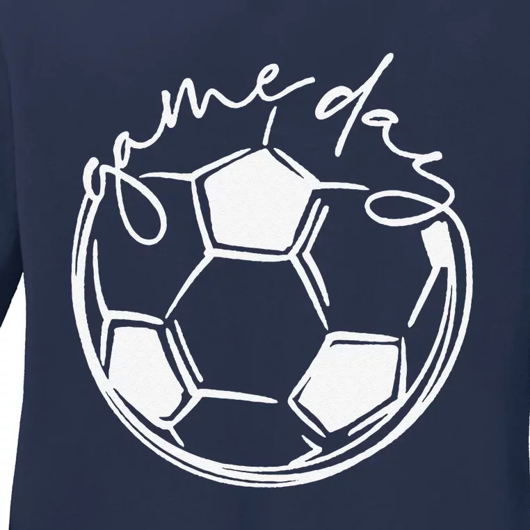 Game Day  Sports Parent  Soccer Mom Ladies Long Sleeve Shirt