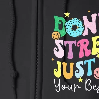 Groovy Donut Stress Just Do Your Best Test Day Full Zip Hoodie