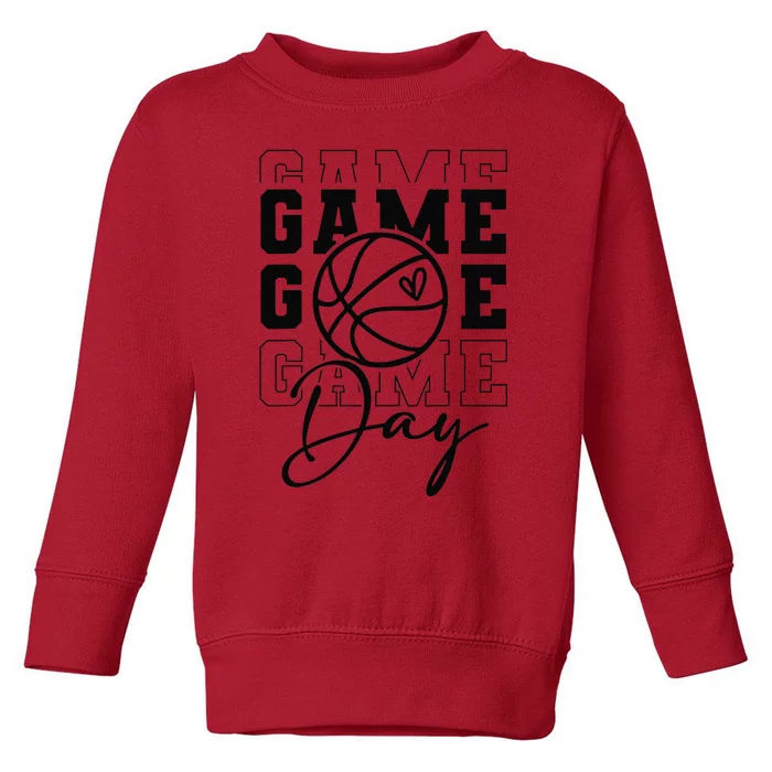 Game Day Sport Lover Mothers Day Basketball Mom Women Girl Toddler Sweatshirt