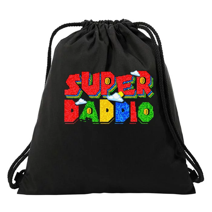 Gamer Dad Super Daddio Father's Day Funny Gift Drawstring Bag