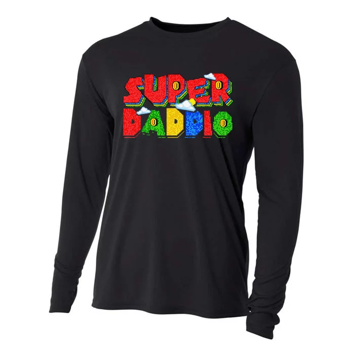 Gamer Dad Super Daddio Father's Day Funny Gift Cooling Performance Long Sleeve Crew