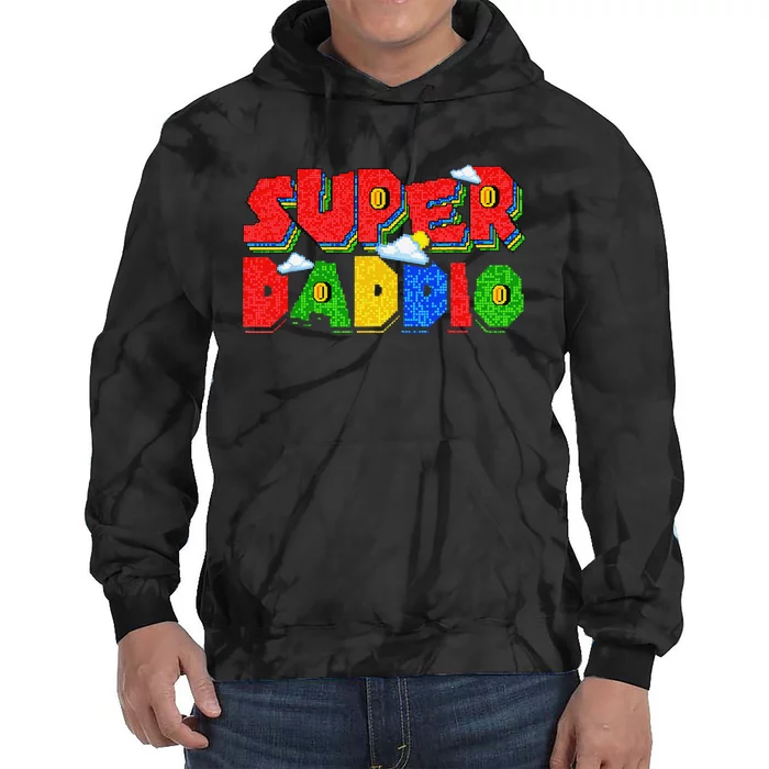 Gamer Dad Super Daddio Father's Day Funny Gift Tie Dye Hoodie