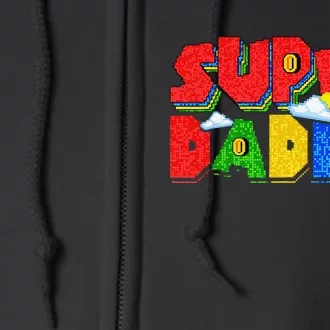 Gamer Dad Super Daddio Father's Day Funny Gift Full Zip Hoodie