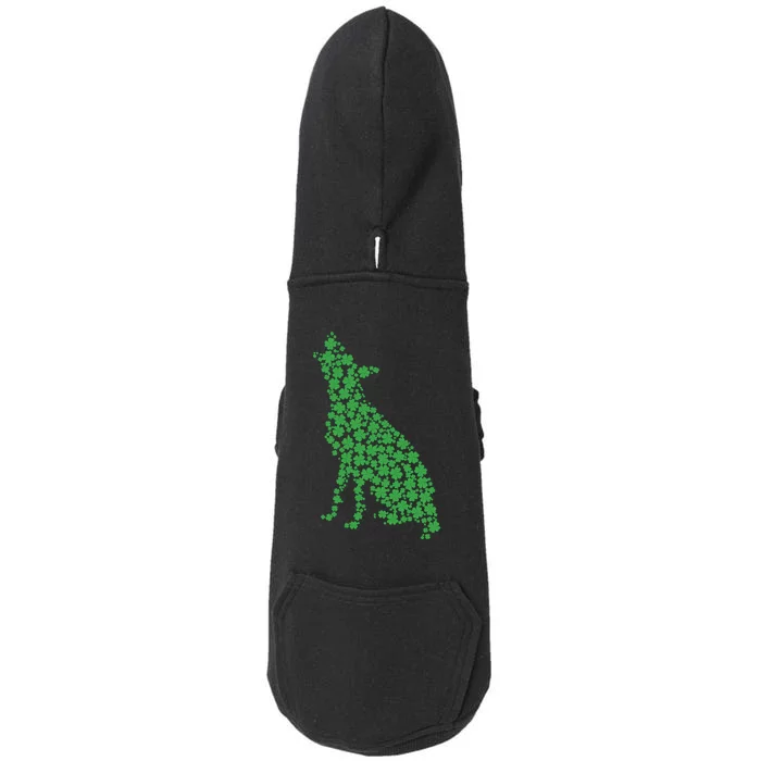 Green Dog Shamrock St Patricks Day Doggie 3-End Fleece Hoodie