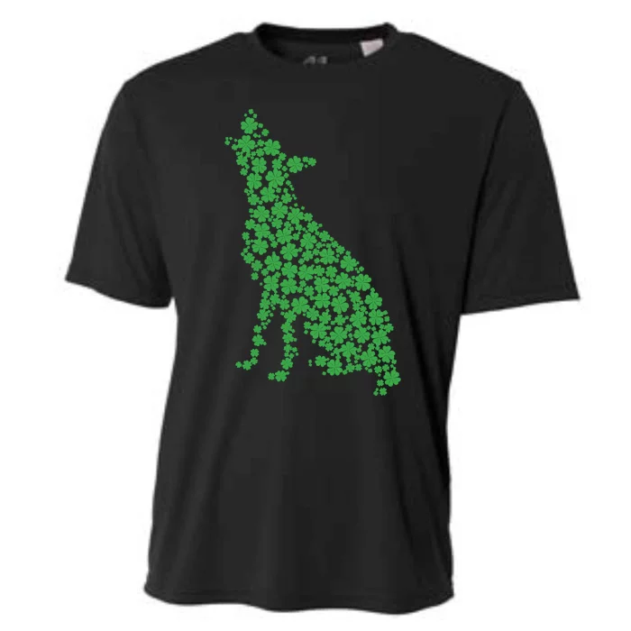 Green Dog Shamrock St Patricks Day Cooling Performance Crew T-Shirt