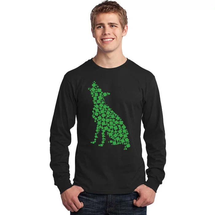 Green Dog Shamrock St Patricks Day Tall Long Sleeve T-Shirt