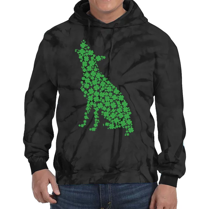 Green Dog Shamrock St Patricks Day Tie Dye Hoodie