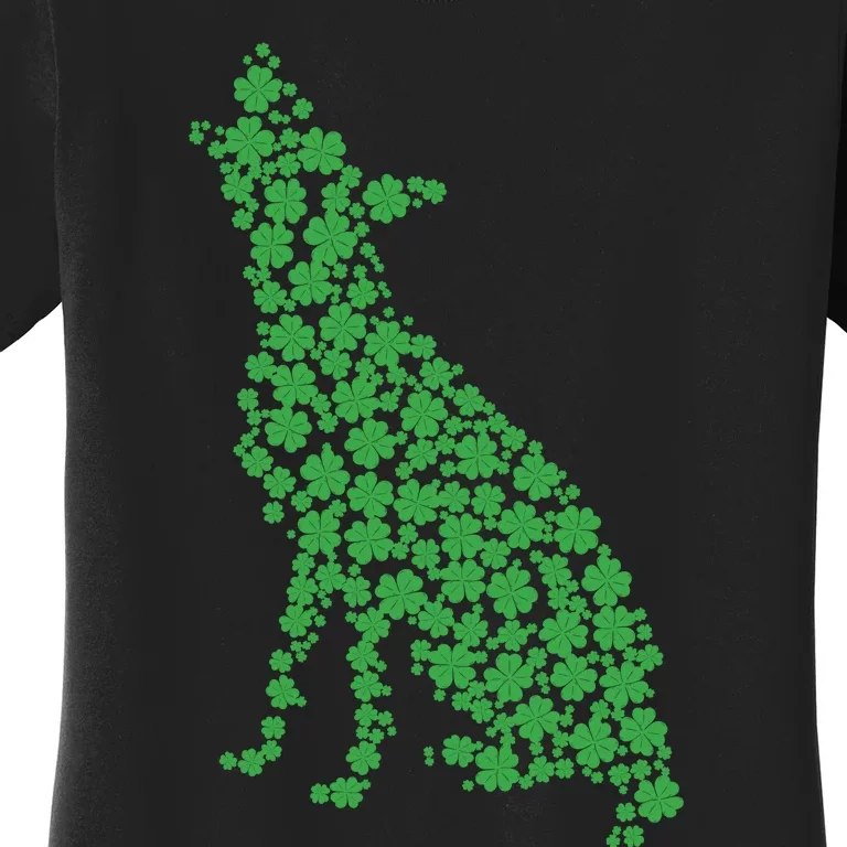 Green Dog Shamrock St Patricks Day Women's T-Shirt