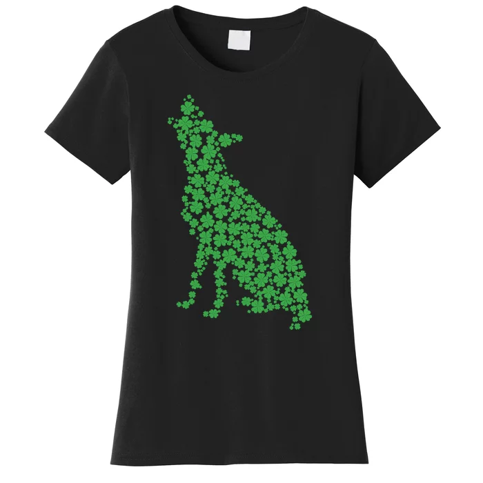 Green Dog Shamrock St Patricks Day Women's T-Shirt