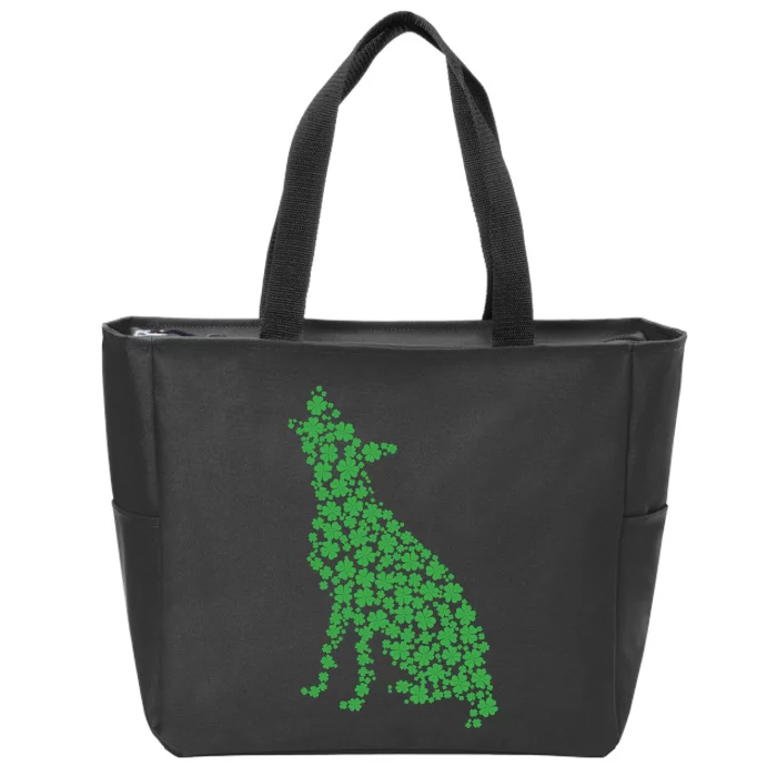 Green Dog Shamrock St Patricks Day Zip Tote Bag