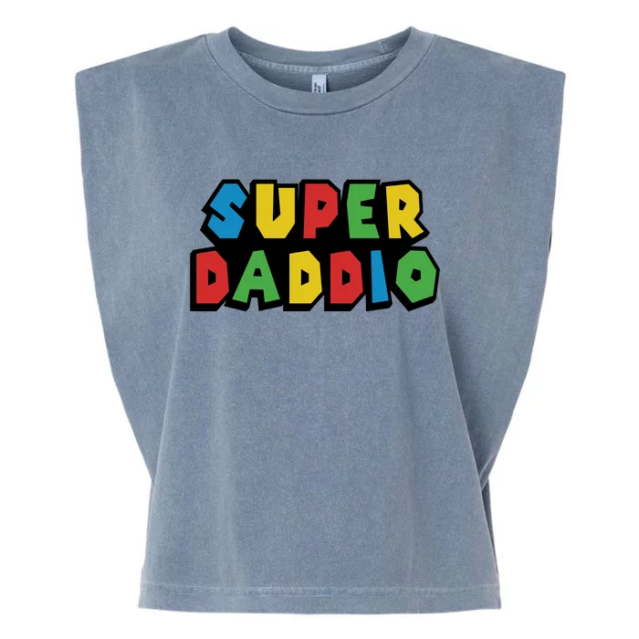 Gamer Dad Super Daddio Fathers Day Funny Gift Garment-Dyed Women's Muscle Tee