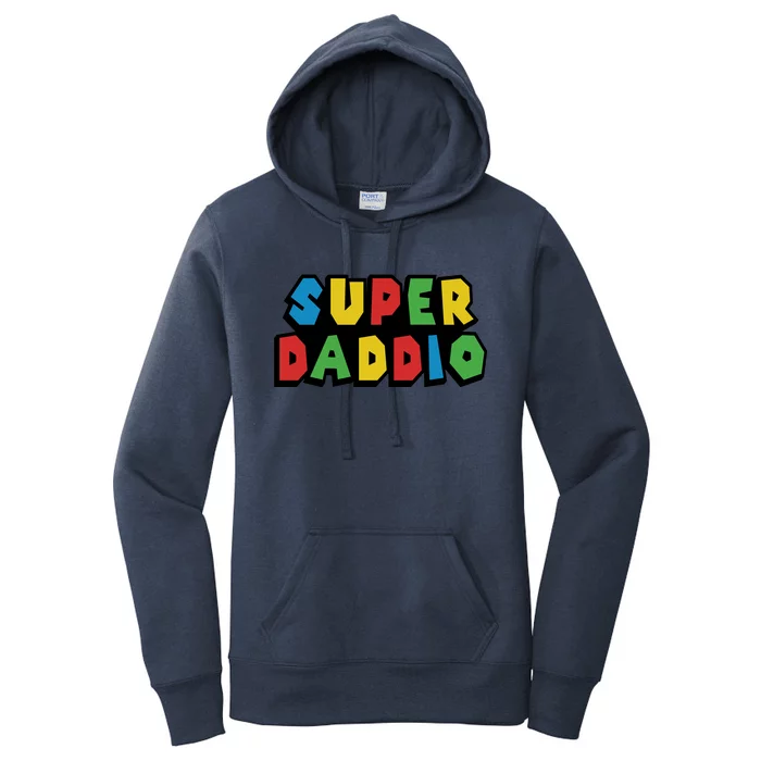 Gamer Dad Super Daddio Fathers Day Funny Gift Women's Pullover Hoodie