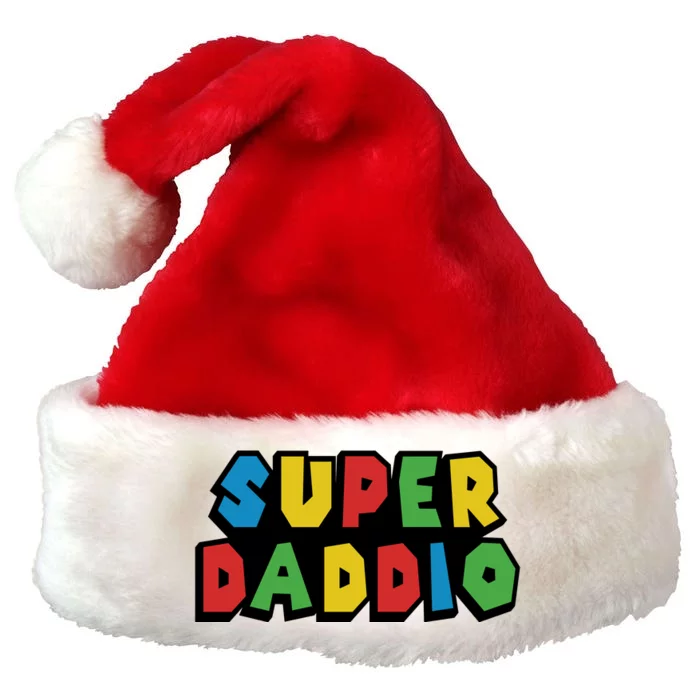 Gamer Dad Super Daddio Fathers Day Funny Gift Premium Christmas Santa Hat