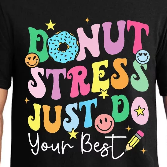 Groovy Donut Stress Just Do Your Best Test Day Teachers Pajama Set