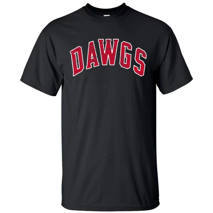 Go D.A.W.G.S Sic Em Team Mascot School Spirit Game Day Tall T-Shirt