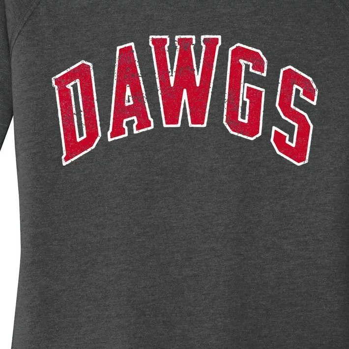 Go D.A.W.G.S Sic Em Team Mascot School Spirit Game Day Women's Perfect Tri Tunic Long Sleeve Shirt