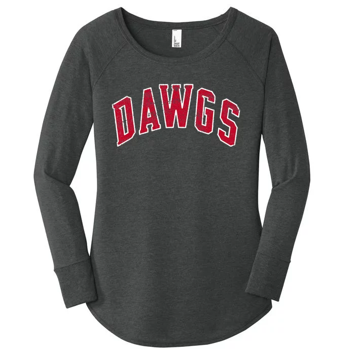 Go D.A.W.G.S Sic Em Team Mascot School Spirit Game Day Women's Perfect Tri Tunic Long Sleeve Shirt