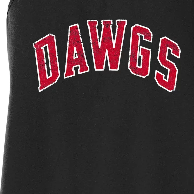 Go D.A.W.G.S Sic Em Team Mascot School Spirit Game Day Women's Racerback Tank