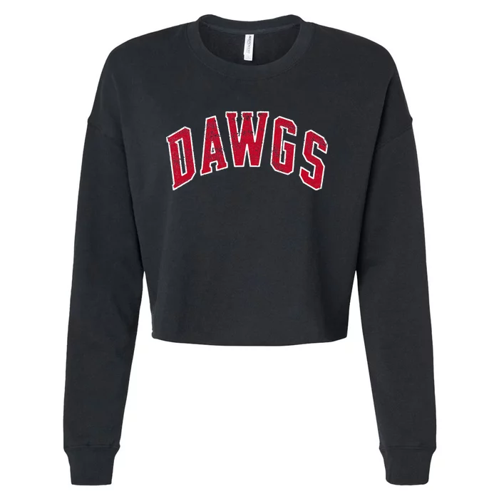 Go D.A.W.G.S Sic Em Team Mascot School Spirit Game Day Cropped Pullover Crew