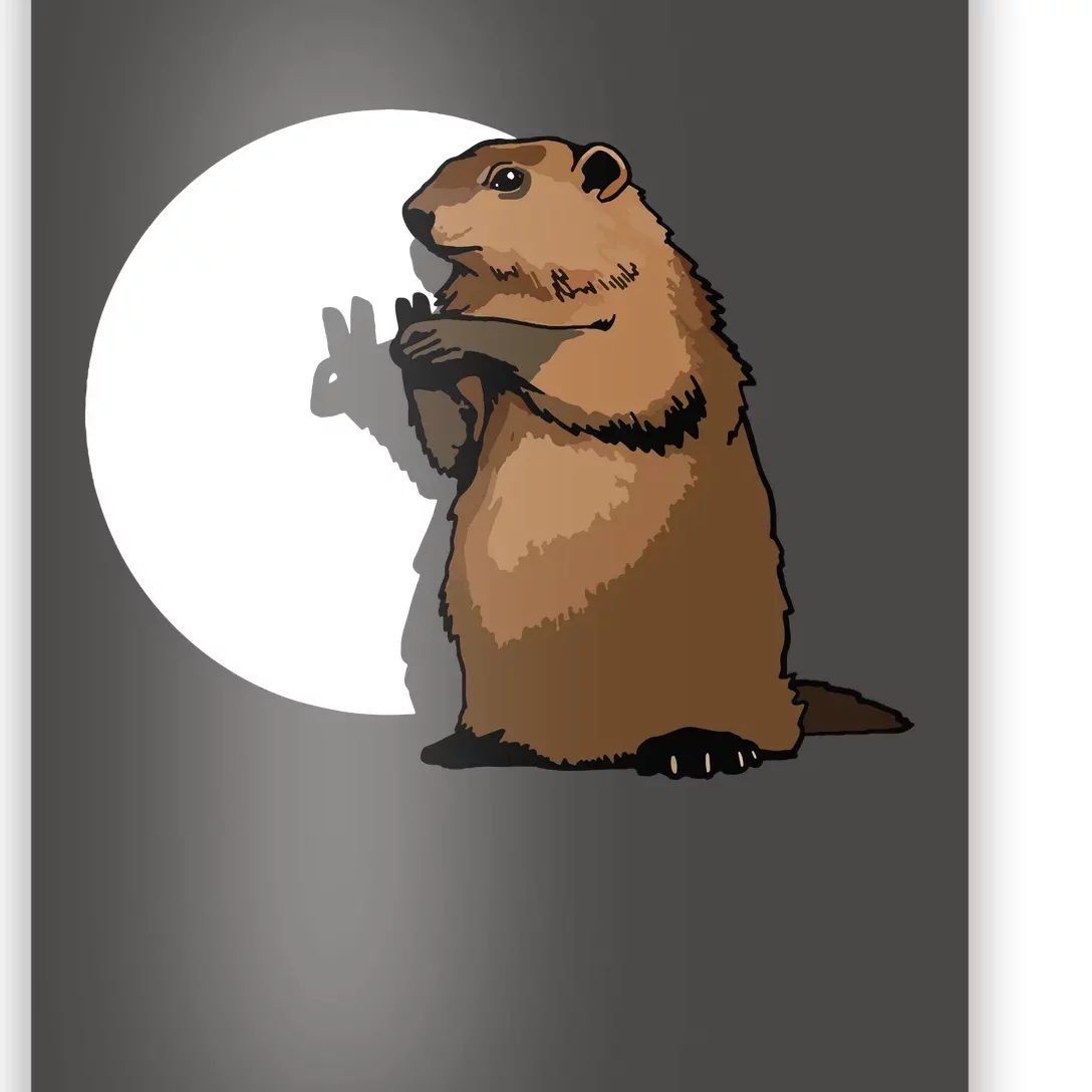 Groundhog Day Shadow Puppet Funny Gift Poster