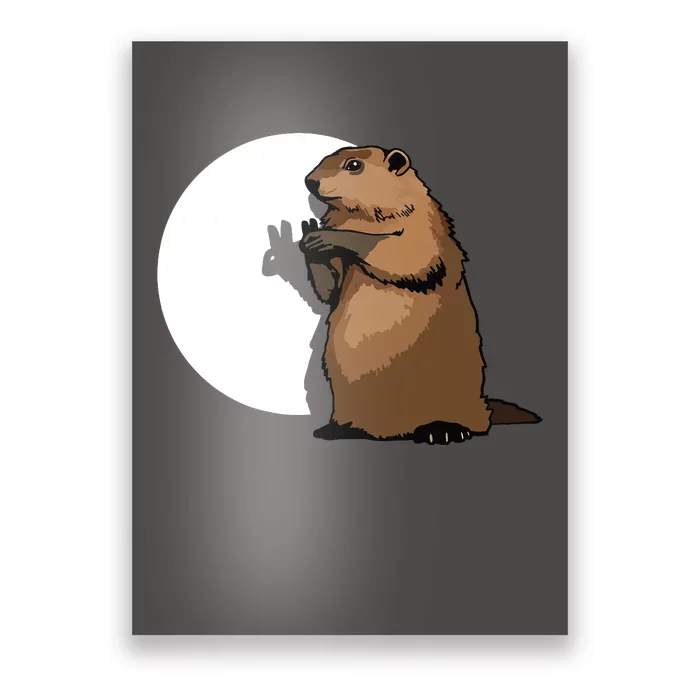 Groundhog Day Shadow Puppet Funny Gift Poster