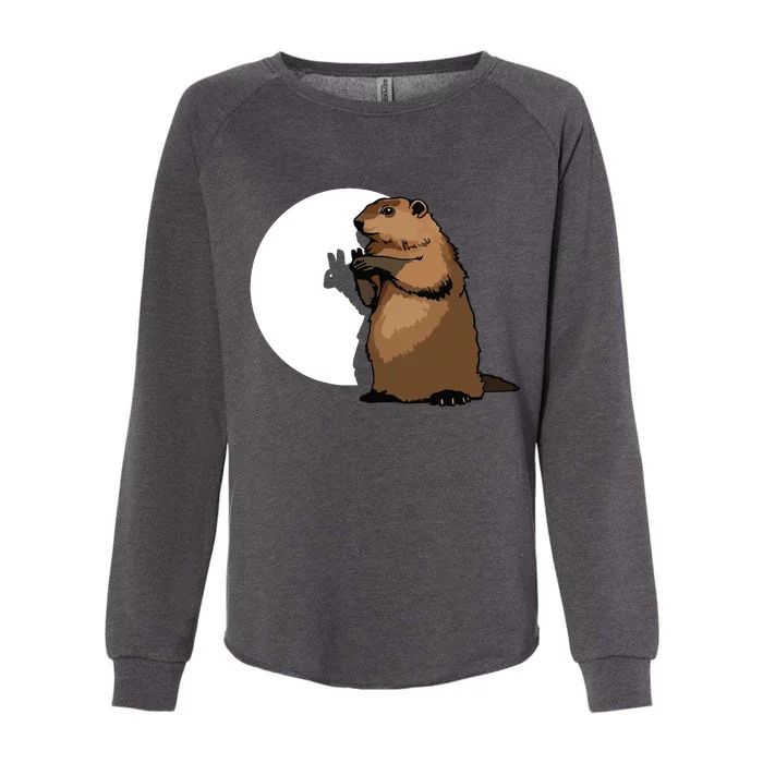 Groundhog Day Shadow Puppet Funny Gift Womens California Wash Sweatshirt