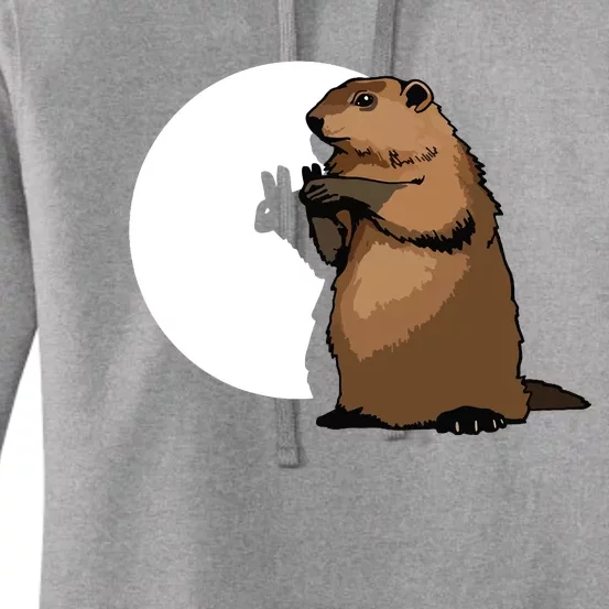 Groundhog Day Shadow Puppet Funny Gift Women's Pullover Hoodie