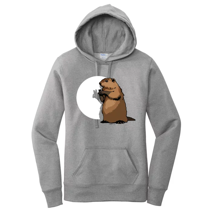 Groundhog Day Shadow Puppet Funny Gift Women's Pullover Hoodie