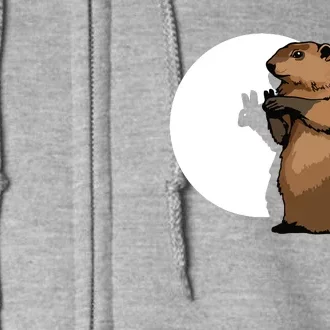 Groundhog Day Shadow Puppet Funny Gift Full Zip Hoodie