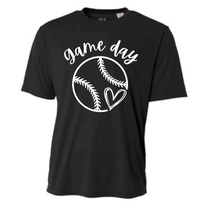 Game Day Softball Heart Love S Or Baseball Gift Cooling Performance Crew T-Shirt