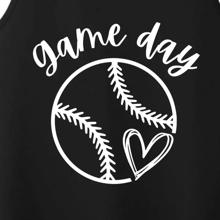 Game Day Softball Heart Love S Or Baseball Gift Performance Tank