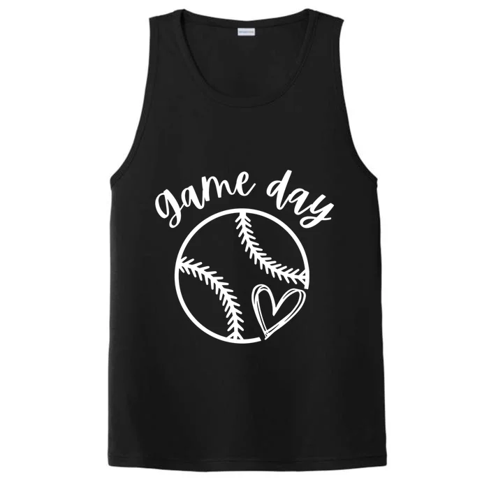 Game Day Softball Heart Love S Or Baseball Gift Performance Tank