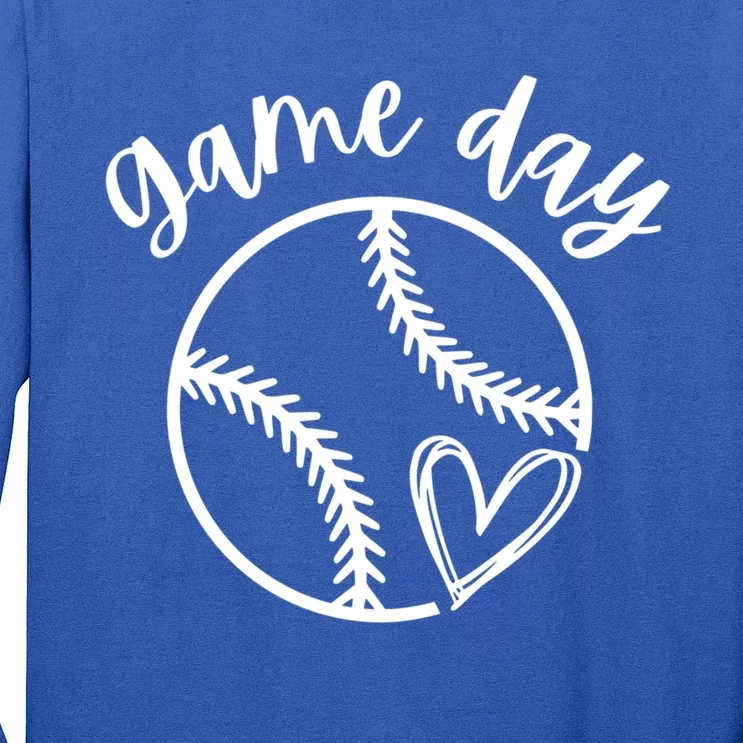 Game Day Softball Heart Love S Or Baseball Gift Long Sleeve Shirt