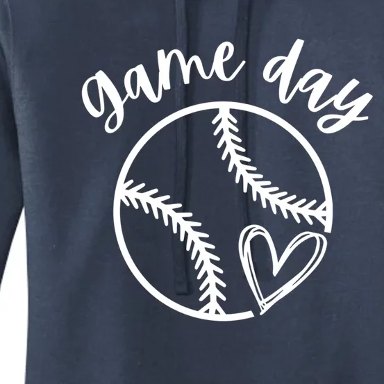 Game Day Softball Heart Love S Or Baseball Gift Women's Pullover Hoodie