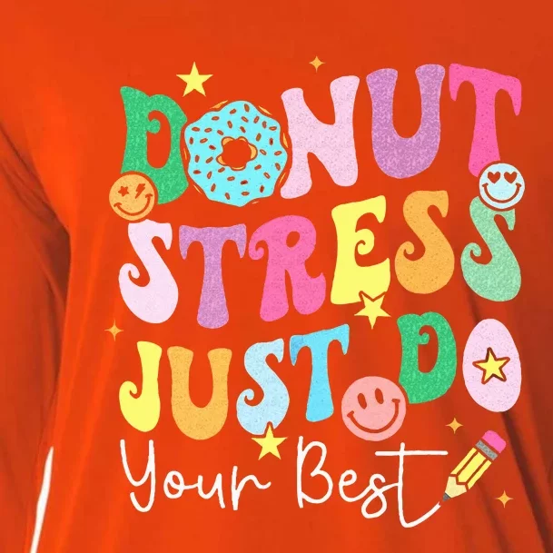 Groovy Donut Stress Just Do Your Best Test Day Cooling Performance Long Sleeve Crew