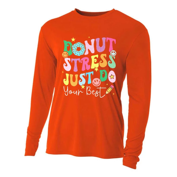 Groovy Donut Stress Just Do Your Best Test Day Cooling Performance Long Sleeve Crew