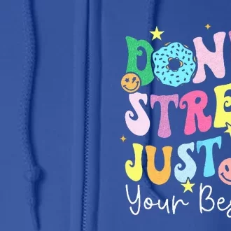 Groovy Donut Stress Just Do Your Best Test Day Full Zip Hoodie