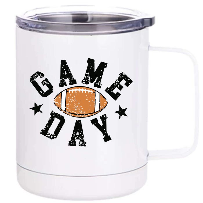 Game Day Sweatshirt For Football Season Tailgate Party Simple Preppy 12 oz Stainless Steel Tumbler Cup