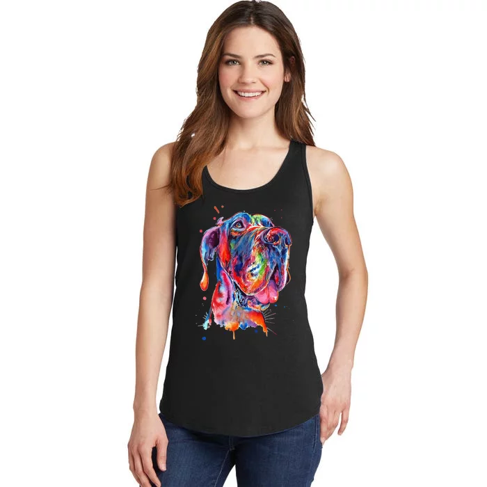 Great Dane Splash Art Dane Ladies Essential Tank