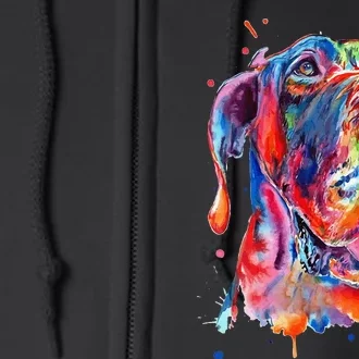 Great Dane Splash Art Dane Full Zip Hoodie