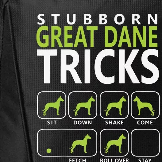 Great Dane Shirts Stubborn Great Dane Tricks Dog City Backpack