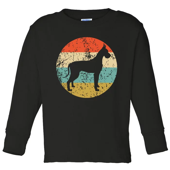 Great Dane Shirts Vintage Retro Great Dane Dog Toddler Long Sleeve Shirt