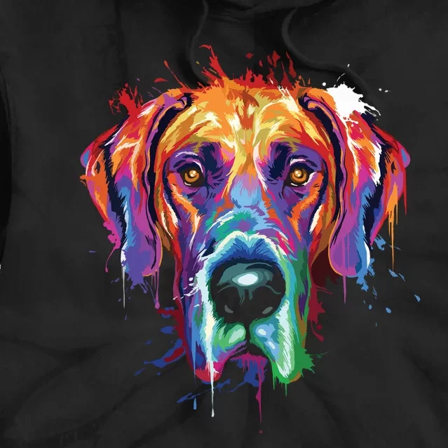 Great Dane Splash Art Dane Shirts Great Dane Gifts Tie Dye Hoodie