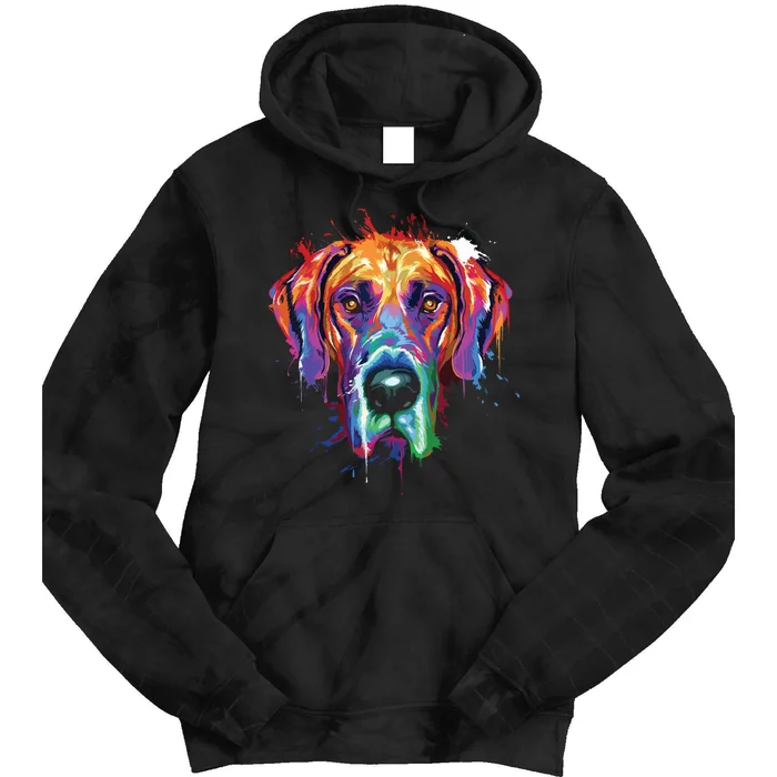 Great Dane Splash Art Dane Shirts Great Dane Gifts Tie Dye Hoodie