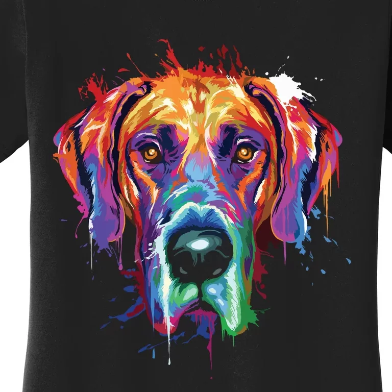 Great Dane Splash Art Dane Shirts Great Dane Gifts Women's T-Shirt